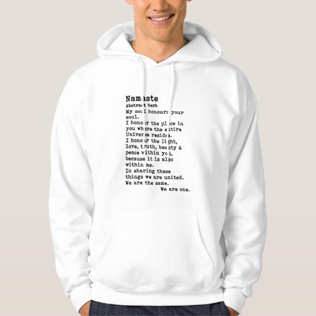 Namaste: hellfarbene Hoodies (Vorderseite)