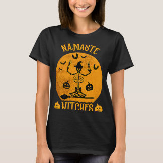 Namaste Hexen Halloween Kostüme Meditation Skele T-Shirt