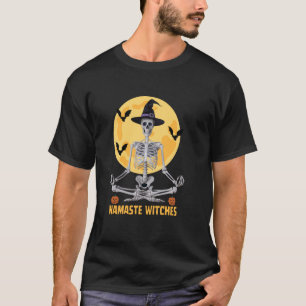 Namaste Hexen Halloween Yoga Pose Skeleton Medit T-Shirt
