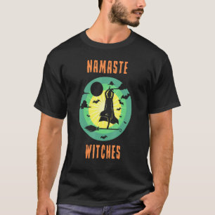 Namaste Hexen Yoga Hexe mit Baumhirsche Pose auf F T-Shirt
