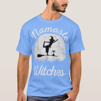 Namaste Hexen Yoga Witch Moon Cat Halloween-Kosten T-Shirt