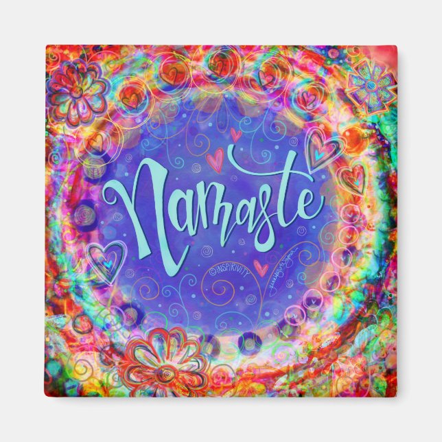 Namaste Hübsch Inspiration Spaß Trendy Magnet (Vorne)