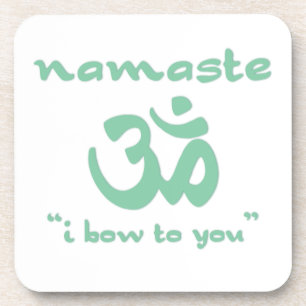 Namaste - I bow to you (in green) Getränkeuntersetzer