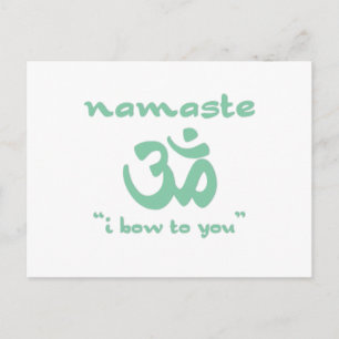 Namaste - I bow to you (in green) Postkarte