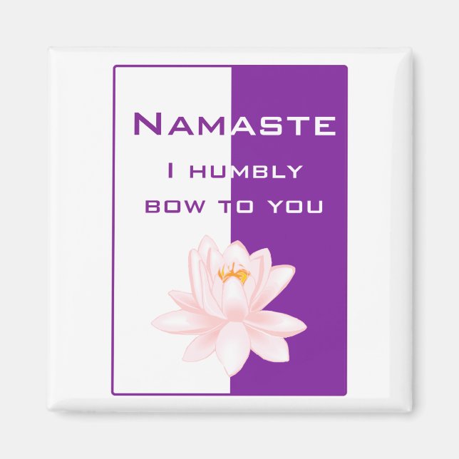 Namaste - Ich beuge mich demütig vor Ihnen (lila) Magnet (Vorne)
