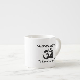 Namaste - ich beuge zu Ihnen (im Schwarzen) Espressotasse