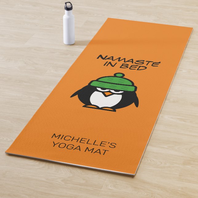 Namasté im Bett lustiger Pinguin Cartoon individue Yogamatte (Beispiel)
