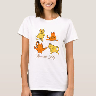 Namaste in Bed Funny Cat Yoga Shirt T-Shirt