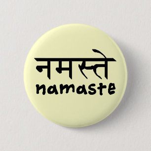 Namaste in englischem und im Hindi Button