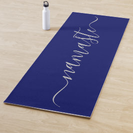 Namaste Initials Personalize Blue 2-seitige Yoga M Yogamatte