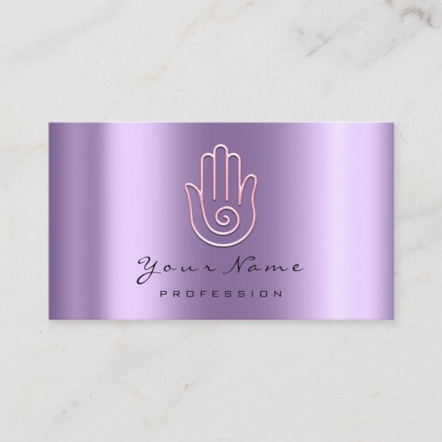 Namaste Joga Holistische Massage Ernennung Lila Terminkarte (Vorderseite)