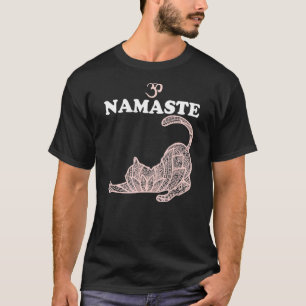 Namaste Katzen-Yoga-Pose Om-Symbol Lustiges Yoga F T-Shirt