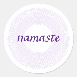 Namaste Kleine Umlaufaufkleber Runder Aufkleber