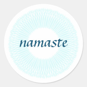 Namaste Kleine Umlaufaufkleber Runder Aufkleber