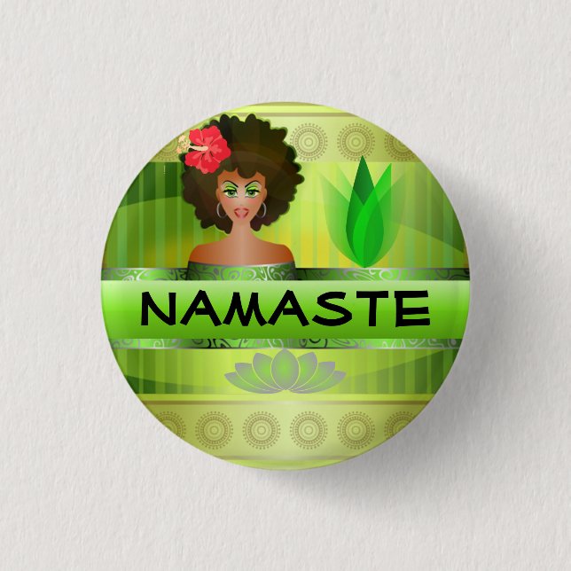 Namaste Knopf Button (Vorderseite)