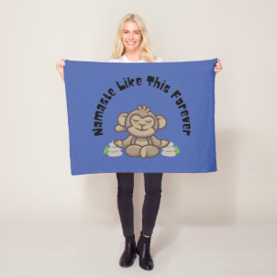 Namaste like this forever - Funny Monkey Yoga Pub Fleecedecke