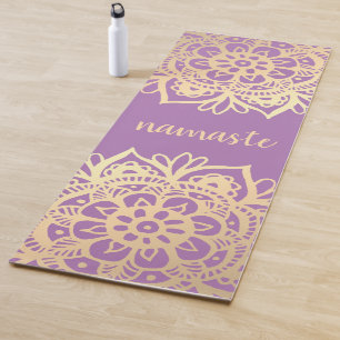 Namaste Lila und Gold Mandala Blume Yogamatte