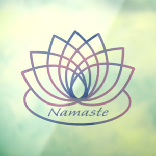 Namaste Lila und Pink Lotus Blume Fensteraufkleber