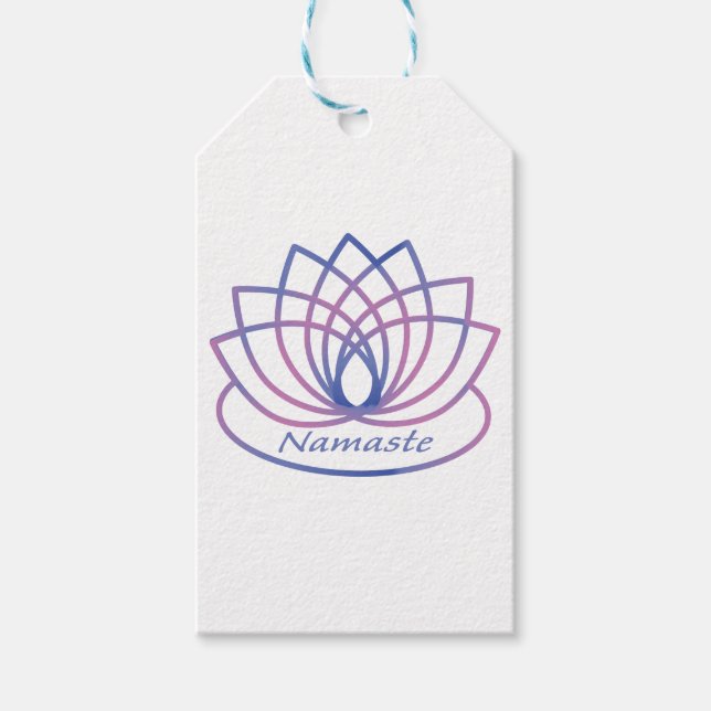 Namaste Lila und Pink Lotus Blume Geschenkanhänger (Vorderseite)