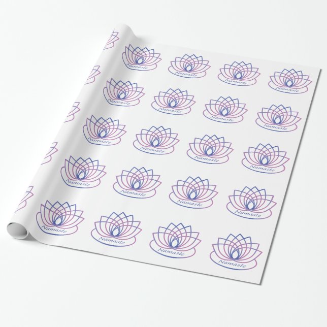 Namaste Lila und Pink Lotus Blume Geschenkpapier (Ungerollt)