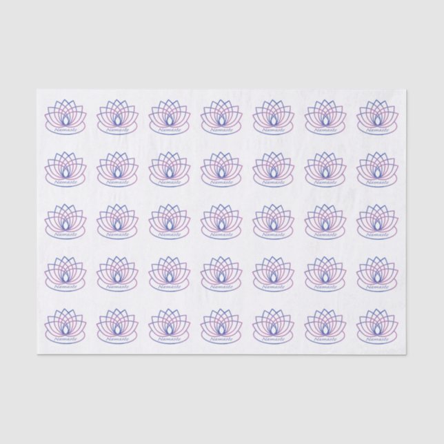 Namaste Lila und Pink Lotus Blume Seidenpapier (Vorderseite)