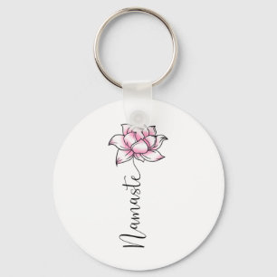 Namaste Lilly Lotus Rosa Blume Süße Hindi Yoga Lo Schlüsselanhänger