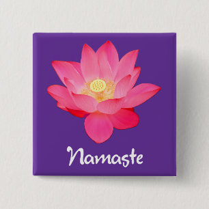 Namaste Lotos-Blumen-Entwurfsgeschenke Button