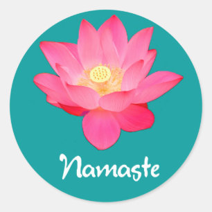 Namaste Lotos-Blumen-Entwurfsgeschenke Runder Aufkleber
