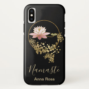*~* Namaste Lotos-GoldGlitzerzen-Schwarzes Girly Case-Mate iPhone Hülle