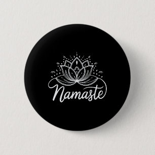 Namaste Lotosblume Meditation Yoga Mandala Button