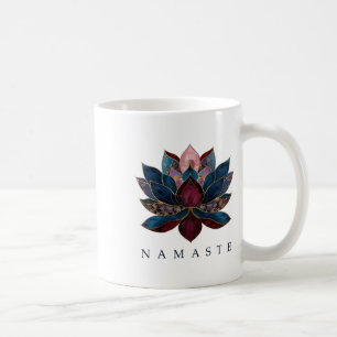 Namaste Lotosblume Zen Buddhismus Yogi Buddhistisc Kaffeetasse