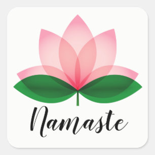 Namaste Lotosblüten-Aufkleber Quadratischer Aufkleber