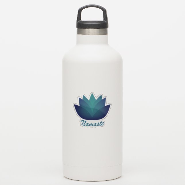 Namaste Lotus-Blume Aufkleber (Wassserflasche)