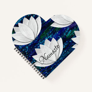 Namaste Lotus Blume Herzform Notebook Notizbuch
