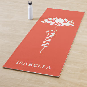 Namaste Lotus Blume Moderne Orange Red Individuell Yogamatte
