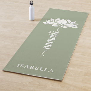 Namaste Lotus Blume Moderner Grüner Individuelle N Yogamatte