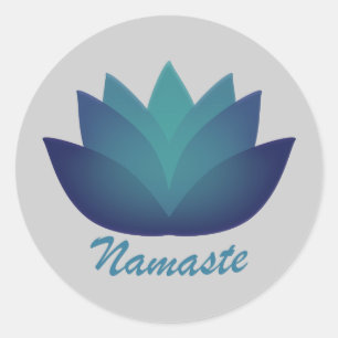 Namaste Lotus-Blume Runder Aufkleber