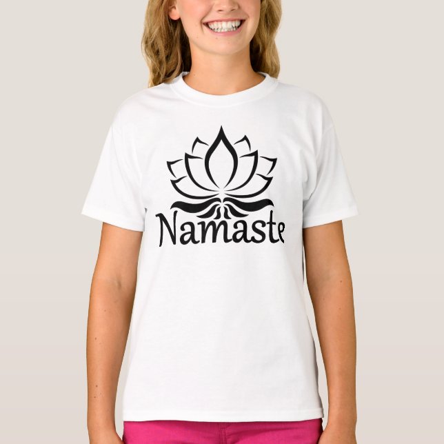 Namaste Lotus Blume Yoga Meditation Buddhist T-Shirt (Vorderseite)