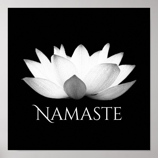 Namaste Lotus Blume Yoga Poster (Vorne)