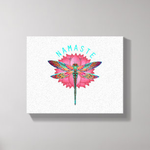Namaste Lotus Dragonfly Yoga Leinwanddruck