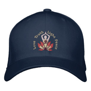 Namaste Lotus Om Yoga Pose bestickt Bestickte Kappe