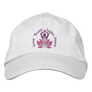 Namaste Lotus Om Yoga Pose bestickt Bestickte Kappe