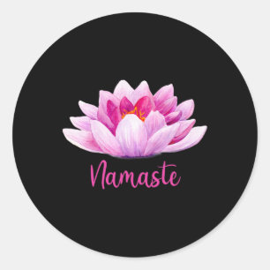 Namaste Lotus Yoga Geschenke Meditation Meditieren Runder Aufkleber