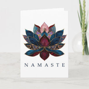 Namaste Lotusblume Zen Buddhismus Yogi Buddhistisc Karte