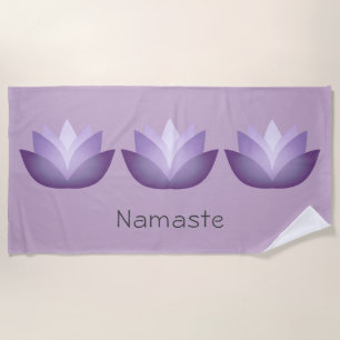 Namaste Lovely Lavender Lotus Blume Strandtuch