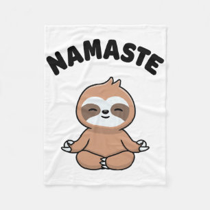 Namaste Lustiger Süßer Faultier Kawaii Yoga Faulti Fleecedecke