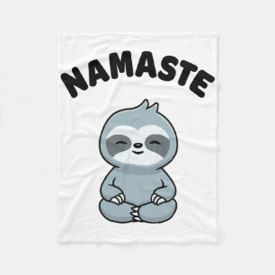 Namaste Lustiger Süßer Faultier Kawaii Yoga Faulti Fleecedecke