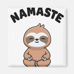 Namaste Lustiger Süßer Faultier Kawaii Yoga Faulti Magnet