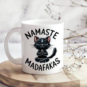 "Namaste Madafakas" Funny Cat Lovers Kaffeetasse