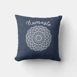 Namaste Mandala Navy Blue Modern Kissen